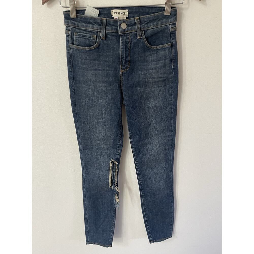 Lagence L'agence Margot Skinny High Rise Pants Midnight Blue Jeans Size 24